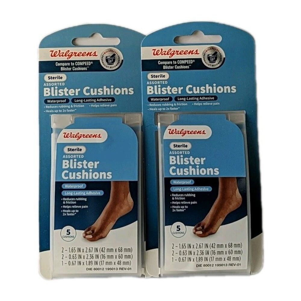 NEW (2 PACKS) Walgreens Blister Cushions Waterproof Sterile Assorted, 5 each